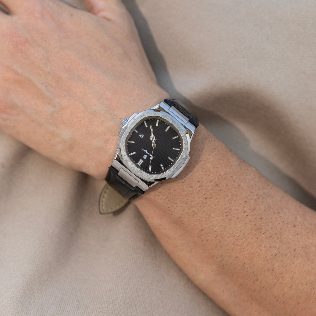 Relógio Couro - Classic Vintage (Preto)