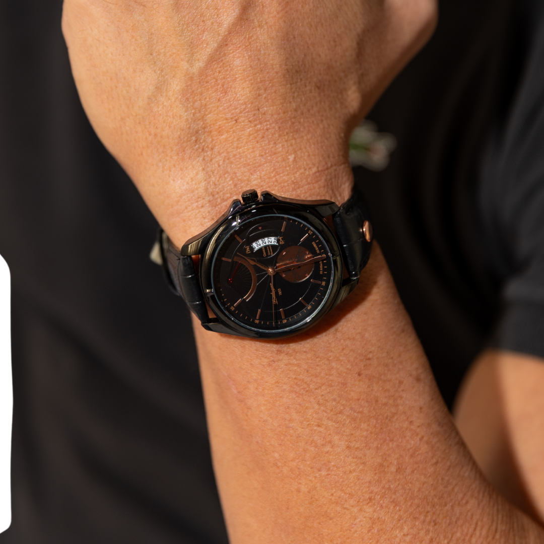 Relógio Couro - Atlas (Preto)