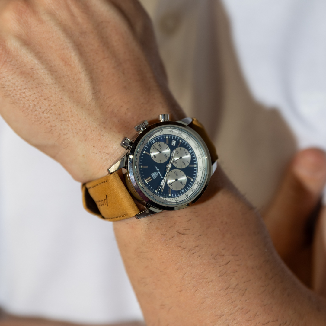 Relógio Couro - Napoli (Azul)