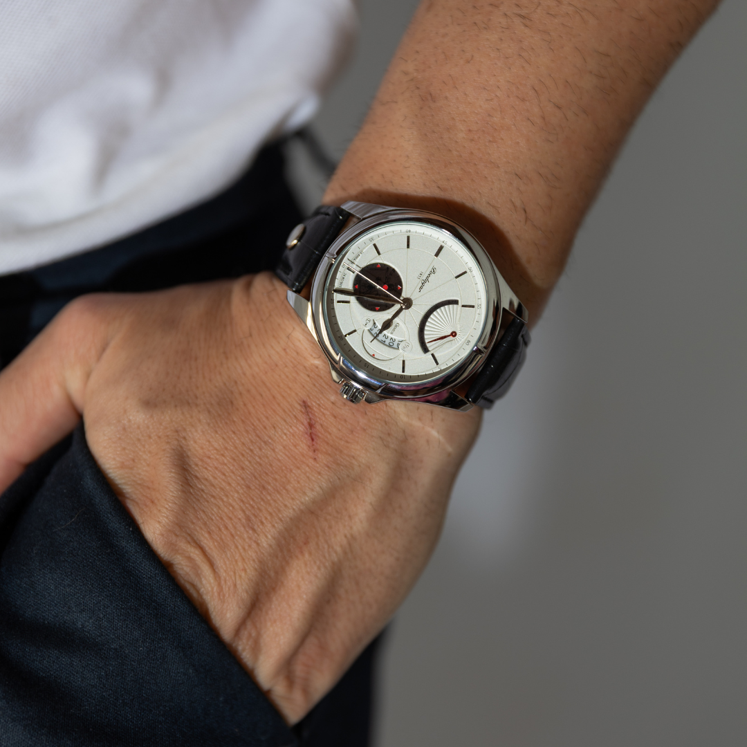 Relógio Couro - Atlas (Branco)