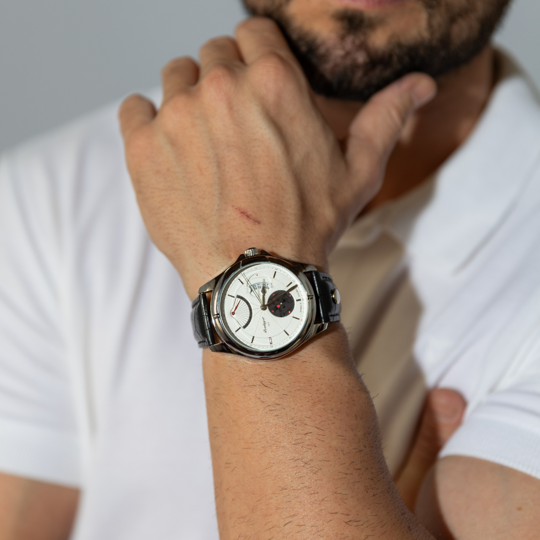 Relógio Couro - Atlas (Branco)