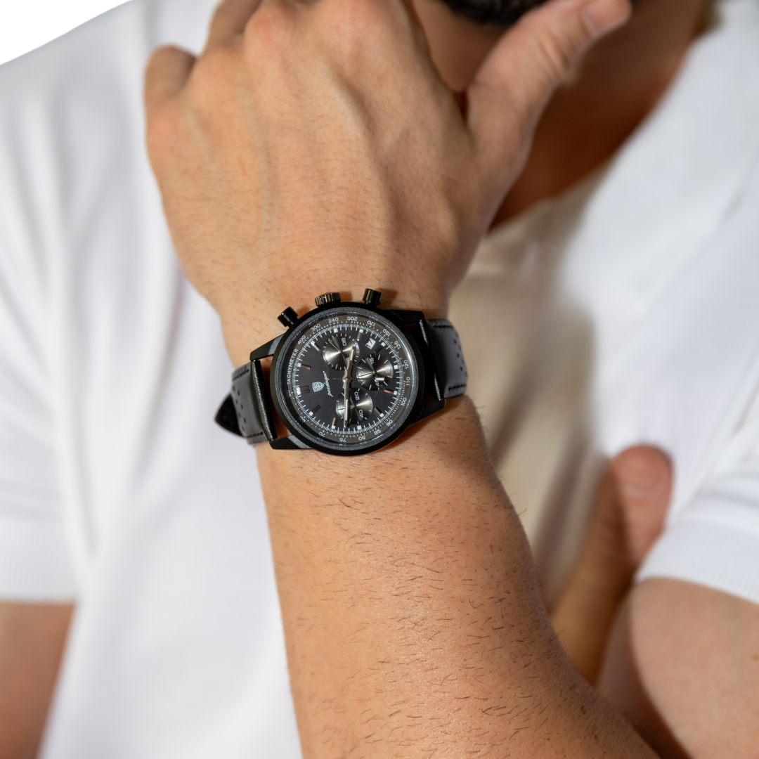 Relógio Couro - Chrono Noir